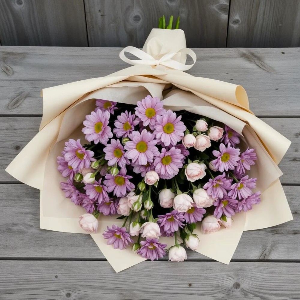 Букет цветов из: Розы и Хризантемы в Боковской