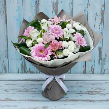 Букет цветов из:  Герберы, Альстромерии и Хризантемы в Боковской