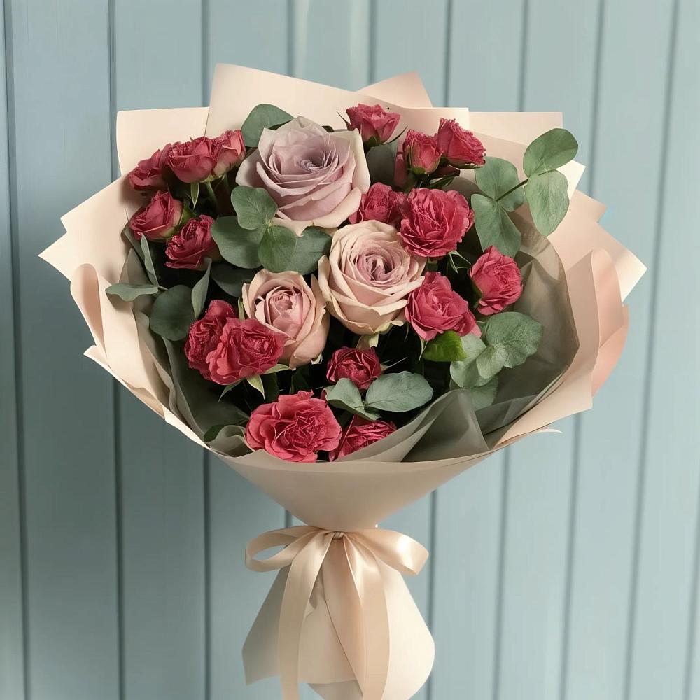 Букет цветов из: Гвоздики и Розы в Боковской