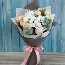 Букет цветов из:  Хризантемы и Розы в Боковской