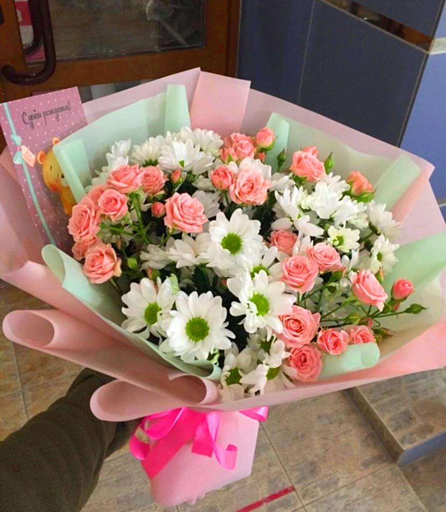 Букет цветов из: Розы и Хризантемы в Боковской