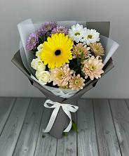 Букет цветов из:  Розы, Герберы и Хризантемы в Боковской